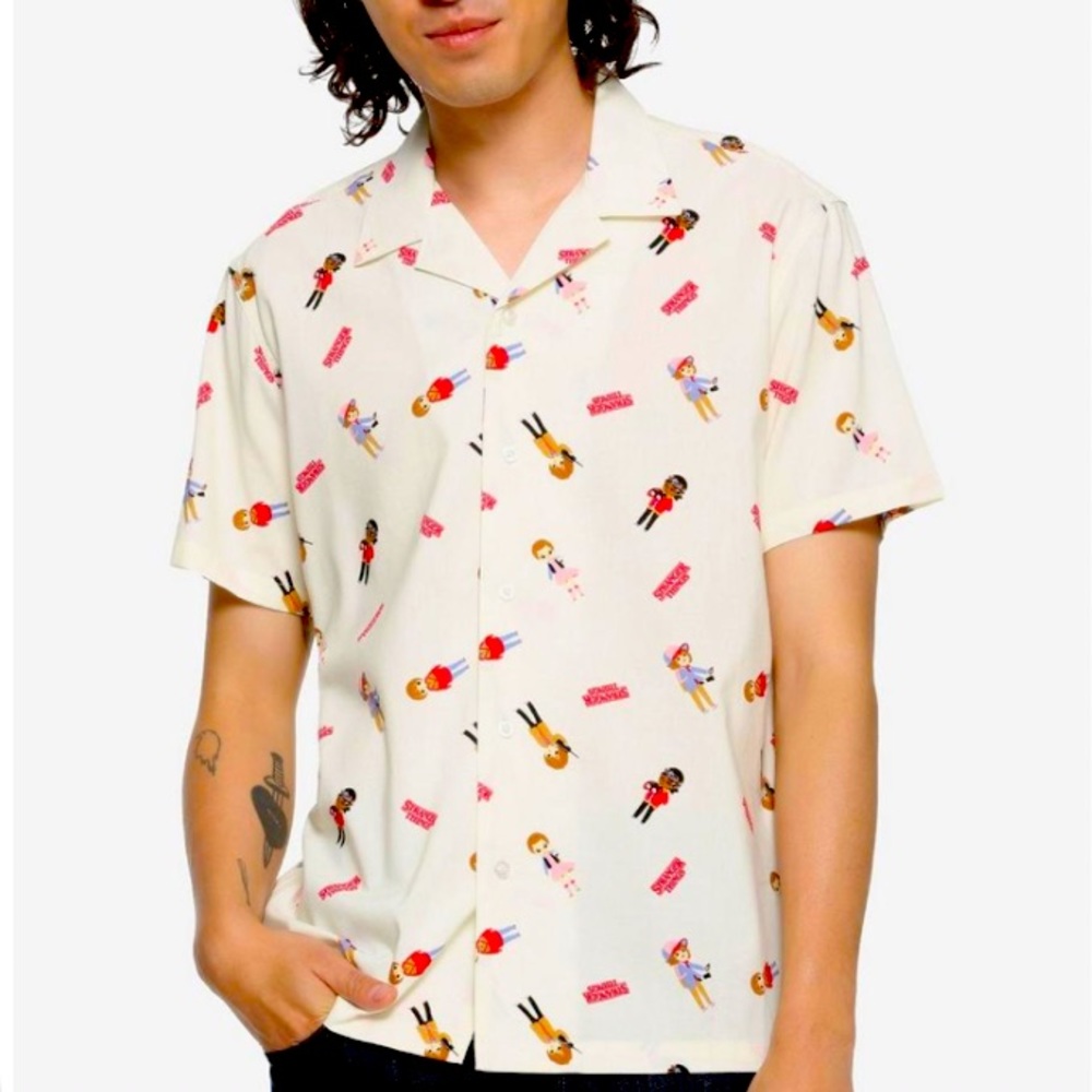 Stranger Things Men Button Down Shirt